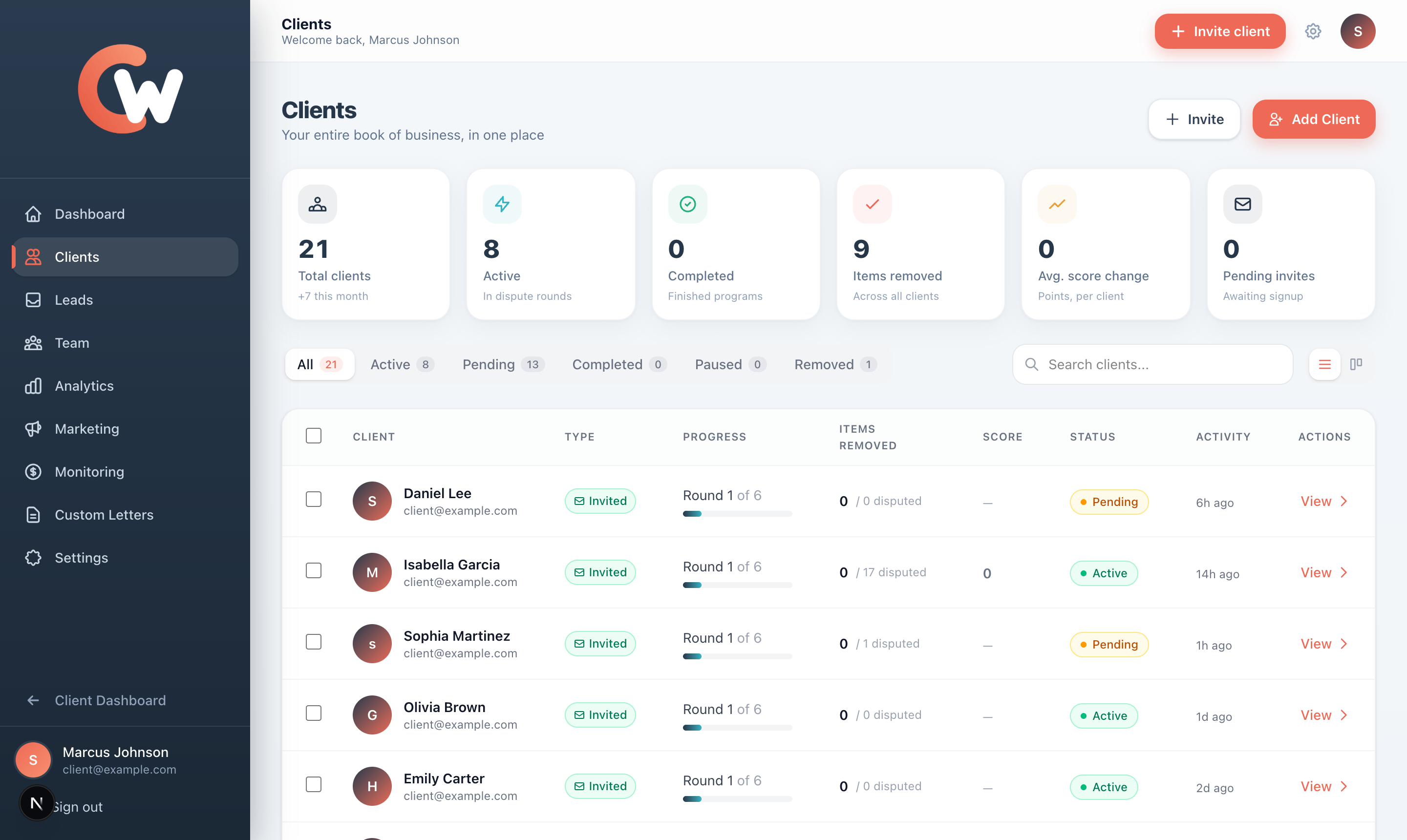 Client list